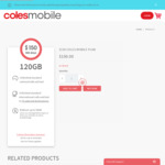Coles Mobile $150 Plan: 1 Year, 120GB Data, Unlimited National & Intl Call & Text to 15 Countries, Data Rollover up to 50GB