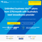 1 Month Free Business nbn 50/20 or 100/40 Unlimited (New Customers Only) @ Aussie Broadband