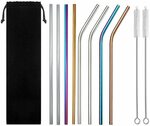 T Tersely Drinking Stainless Steel, Colourful Set of 8 Straws $9.75 + Delivery ($0 with Prime/ $39 Spend) @ Statco via Amazon
