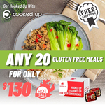 20 Gluten Free Meals for $130 & Free Shipping to NSW,VIC,QLD | 40% off New Arrival Snacks @ Cooked Up
