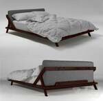 Woodland Acacia Solid Wooden Bed Frame with Back-Cushion Queen Size $759.05 (5% off) + Delivery ($0 to Sydney) @ Dorinca