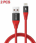 BlitzWolf BW-MF9 Pro 2.4A Braided Lightning Charging Data MFI Cable 0.9m 2 Pack US$11.98 (~A$16.21) Delivered @ Banggood