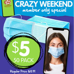 [WA] 50-Pack Disposable Masks for $5 (Was $8.99) in-Store & Members Only @ Spudshed
