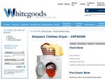 Simpson Clothes Dryer - 39P400M from WhitegoodsOnline.com.au $285.00 Free Delivery Sydney*
