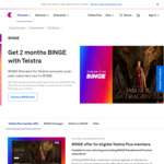 2 Months Free Binge Standard for Telstra Post-Paid Customers (New Customers Only)