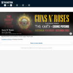 [NSW] Guns N Roses - Gold Reserve Tickets $89 + $6.90 Booking Fee (Sydney 27 November 2022) @ Ticketek