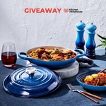 Win 1 of 2 Le Creuset Cast Iron Shallow Casserole 26cm in Azure Blue Worth $540 from Kitchen Warehouse