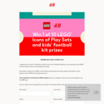 Win 1 of 10 Prize Packs (LEGO Icons of Play Sets and H&M Kids Australia Soccer Kit) Worth $205 from H&M