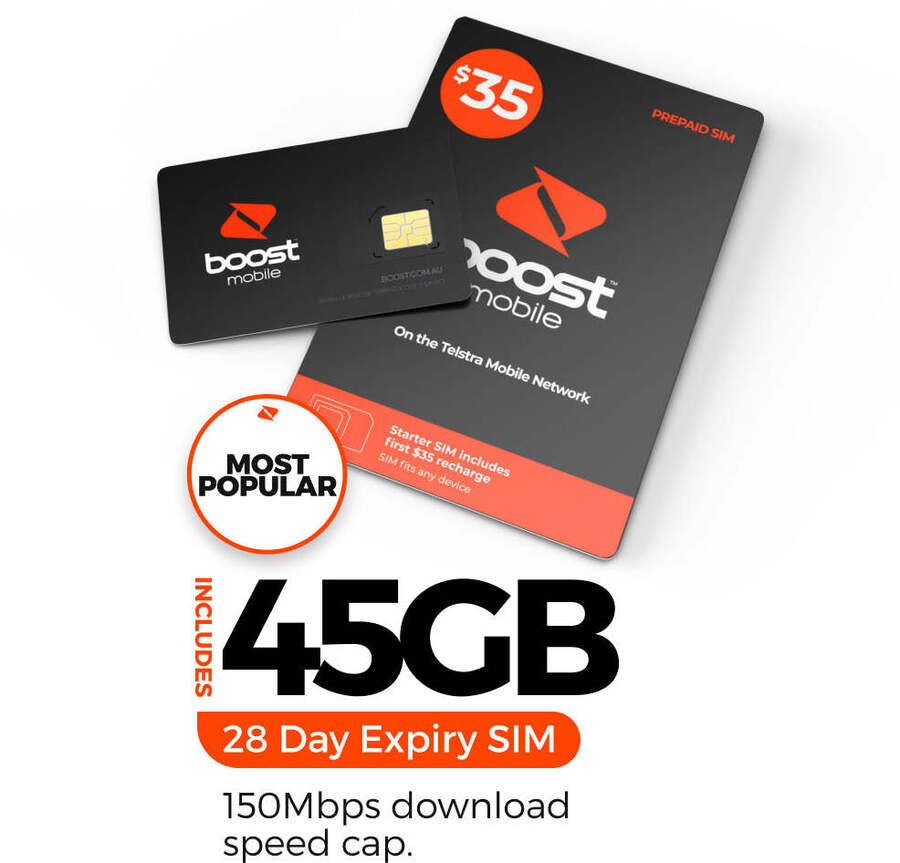 $35 45GB 28-Day Boost Prepaid SIM for $12 Delivered (Save $23) @ Boost ...