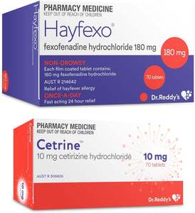 70x Hayfexo (Fexofenadine Hydrochloride 180mg) + 70x Cetrine (Cetirizine 10mg) $20.49 Delivered @ PharmacySavings