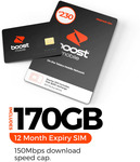 12 Months 170GB Data Boost Mobile SIM Card $187.50 (Was $230) Delivered @ CELLPOINT