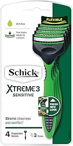 Schick Xtreme 3 Sensitive - 4 Disposable Razors for Men $3 ($2.70 S&S) + Delivery ($0 with Prime/ $59 Spend) @Amazon AU