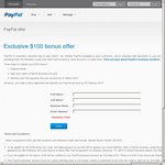 PayPal $100 Bonus Offer for Opening a PayPal Business Account