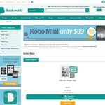 Kobo Mini for $59 (Grey) + $5 eBook Voucher (Only for Bookworld)