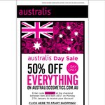 50% off Australis Day Sale Online on Monday 27 January 2014 Only