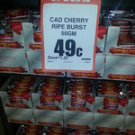 Cadbury Cherry Ripe Burst 50gm  $0.49 IGA Belvidere