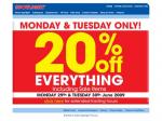 Spotlight 20% OFF everything 29th and 30th June
