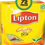 Lipton Quality Black Tea Tea Bags Pk 100 $2.34 (Save $2.35) @ Woolworths Offer Ends Today
