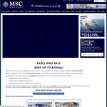 Early Bird Sale - MSC Cruises