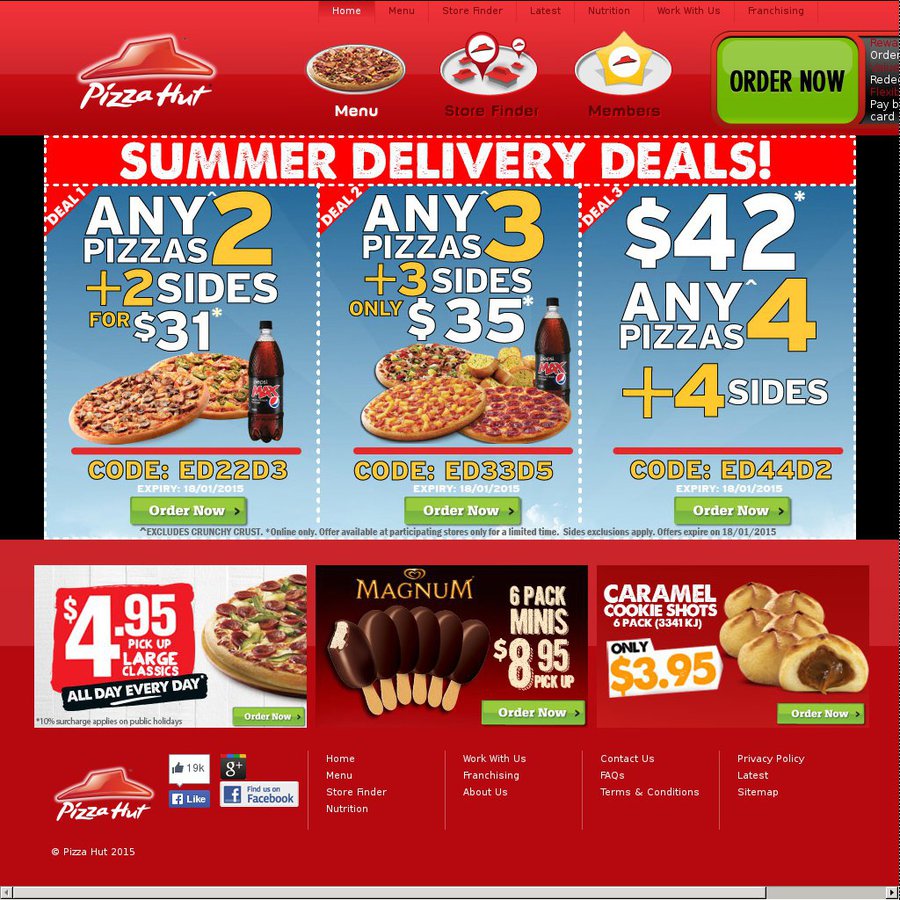 Pizza Hut Vouchers 33 Any 3 Pizzas 3 Sides Or 44 Any 4 Pizzas 4 Sides Ozbargain