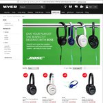 20% off Selected Bose @ Myer SoundTrue FreeStyle SoundTouch Bluetooth SoundSport Cinemate