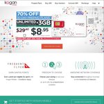 70% off Kogan Mobile 30 Day Prepaid Plans - 3GB Data for $8.95, 5GB for $10.95 - UNLIMITED Talk/Text