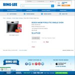 Bosch Pyrolytic Cleaning Oven HBA73R350B + Bonus Built-in Microwave HMT84G651A + 10% Giftcard @ Bing Lee $1679 (In Store Only)