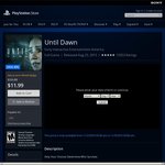 Until Dawn for PS4 $11.99 USD (Est $15.72 AUD) on US PSN Store