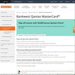 Bankwest Platinum Qantas Credit Card - 50,000 Qantas FF Points - $160 Annual Fee
