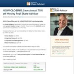 Subscription to Motley Fool Share Advisor - $249 for 2 Years / $149 for 1 Year (up to 70% off) 