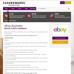 eBay Cashback Increased to 2% through Cashrewards