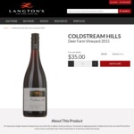 96-97pt Coldstream Hills Deer Farm Vineyard Pinot Noir 2015 6pk $210 ($35/bt) + $10 Delivery @ Langton's