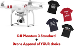Win a DJI Phantom 3 Standard Drone and Drone Apparel of your choice or 1 of 2 T-Shirts from Drone Supremacy