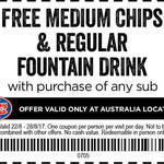 Free Regular Chips and Drink (w/ Any Sub Purchase) @ Jersey Mike's Subs (QLD Only)