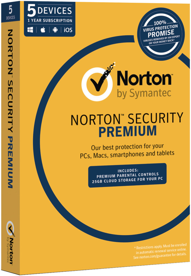 Norton Security Premium 2016 25GB 5 Device 1 Year $21.60 (after $40 Cashback and Free Store Pick ...