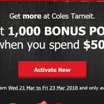 1,000 Bonus Flybuys Points When You Spend $XX at Coles