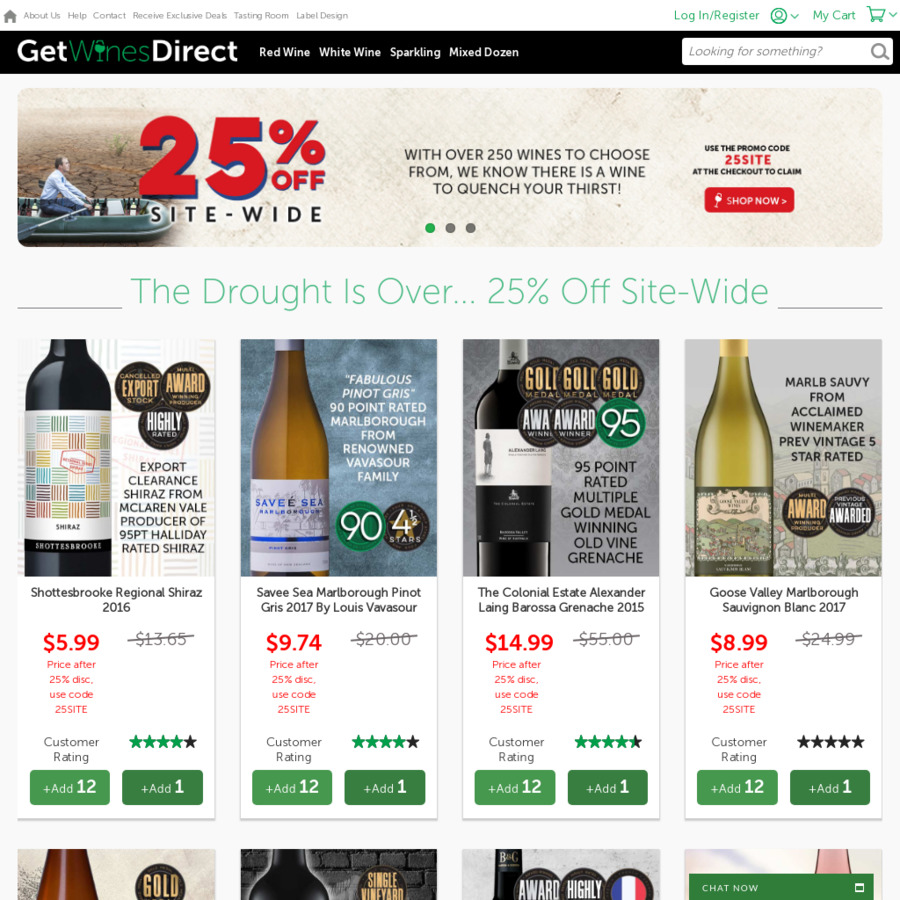 Get Wines Direct 25 off SiteWide OzBargain