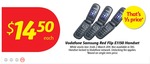 Vodafone Samsung Red Flip E1150 Handset only for $14.50 - Half Price