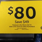 Platinum 24" HD TV DVD Combo $80 + More Clearance Items @ Target