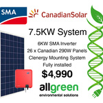 [NSW] 7.5kw Solar System (6kw SMA Inverter) Fully Installed - $4990 @ All Green Environmental Solutions