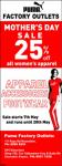 Puma Mother's Day Outlet Sale 25% off all women's apparel