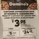 [VIC] Large Traditional Pizza $3.95 Pickup @ Dominos (Craigieburn)