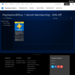 PlayStation®Plus: 1 Month Membership - $5.97 (Was $11.95) - 50% off at PlayStation Store