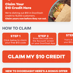 Free $10 Credit on Doordash via ShopBack App