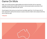 Win 1 of 50 'Game on Mole' T-Shirts (Worth $39.99) from Melanoma Institute Australia