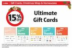15% off Ultimate Home, Kids, Thanks, Eats, Beauty & Spa Gift Cards @ Coles