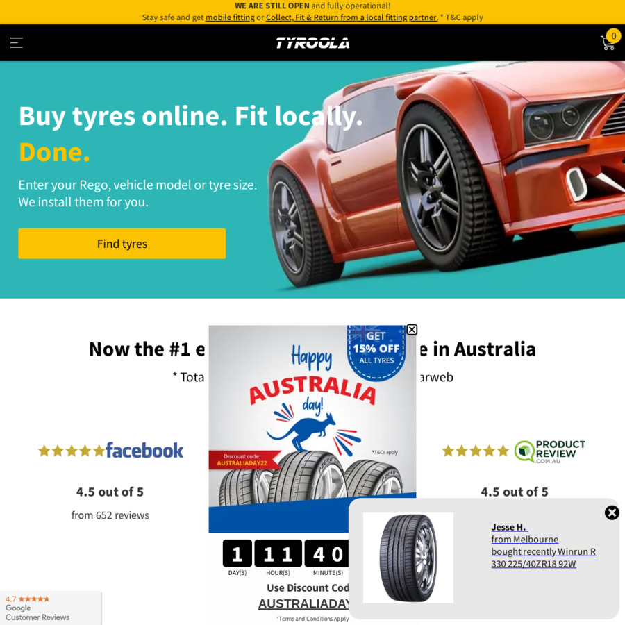 15% off Tyres @ Tyroola - OzBargain