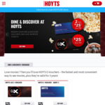 [NSW] 2 HOYTS Unrestricted E-Vouchers for $25, Valid for 3 Years (Free with 1 Discover Voucher)