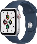 Apple Watch SE (GPS + Cellular, 44mm) - Silver Aluminium Case with Abyss Blue Sport Band - $415.65 Delivered @ Amazon AU