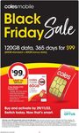 Coles Mobile 365-Day Expiry Starter Packs $99 for 120GB (60GB Standard + 60GB Bonus Data) @ Coles